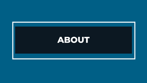 about on blue background in black box
