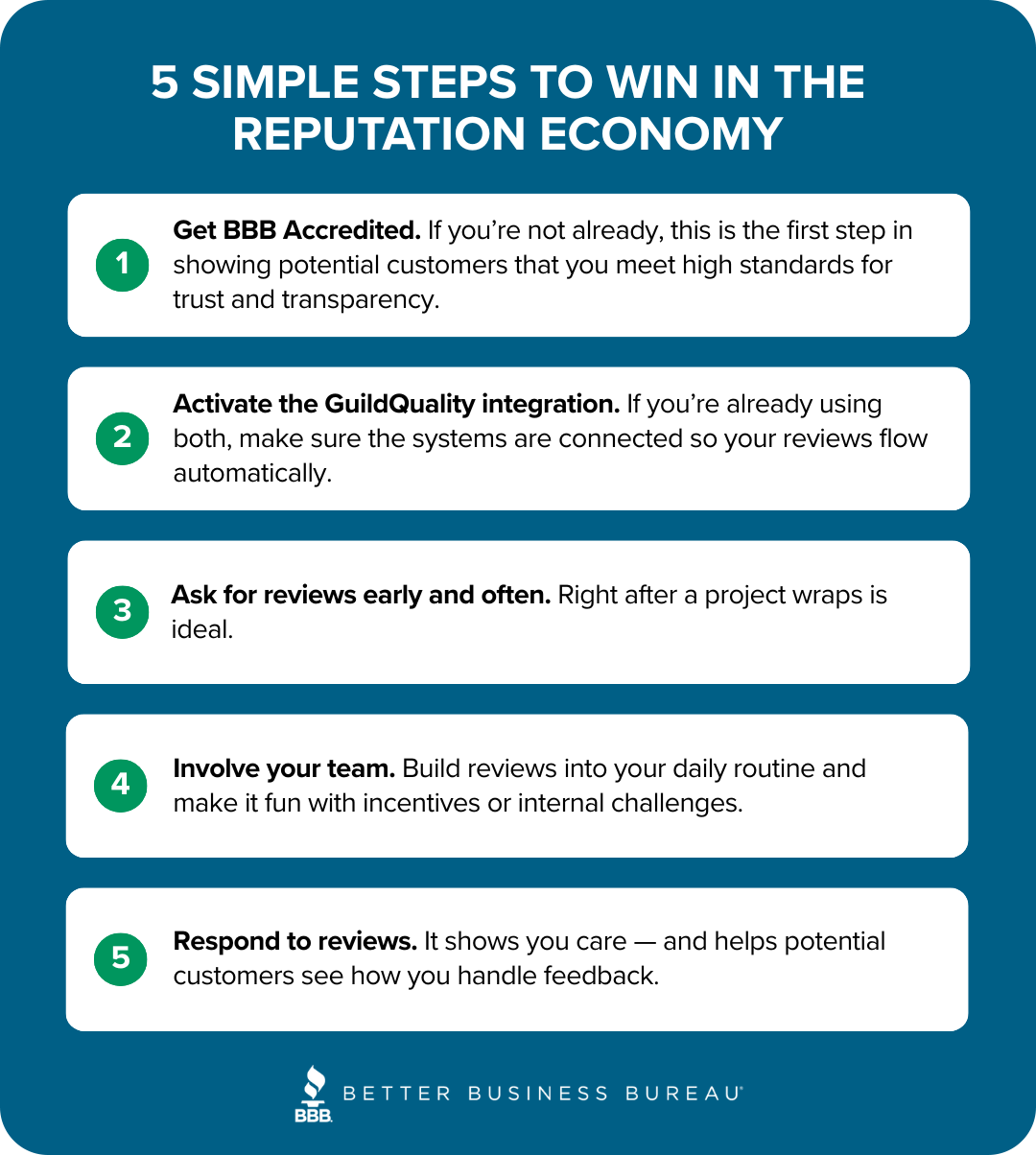 5 simple steps to win in the reputation economy Infographic